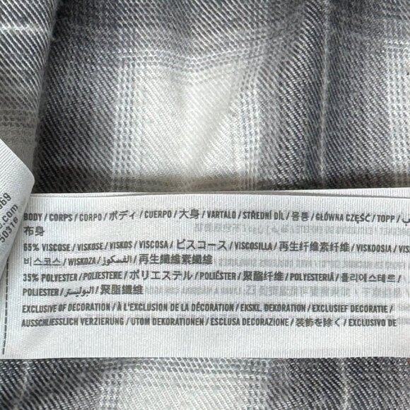 Abercrombie & Fitch Mens Soft A&F Collection Plaid Button-Up Shirt M Gray Black - Picture 5 of 5
